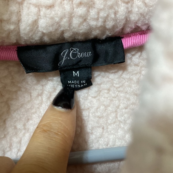 J Crew Pink Sherpa zip pull over - Picture 4 of 6